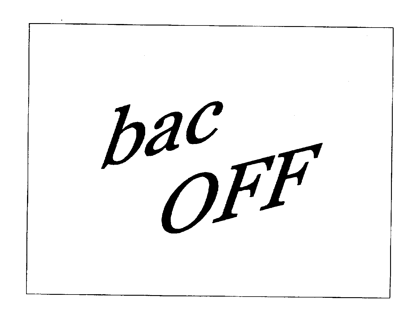 Trademark Logo BAC OFF