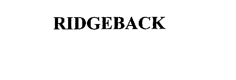 Trademark Logo RIDGEBACK
