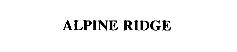 Trademark Logo ALPINE RIDGE