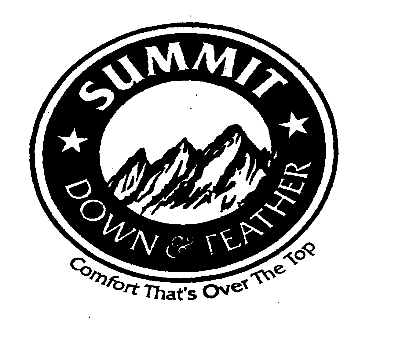 Trademark Logo SUMMIT DOWN & FEATHER COMFORT THAT'S OVER THE TOP