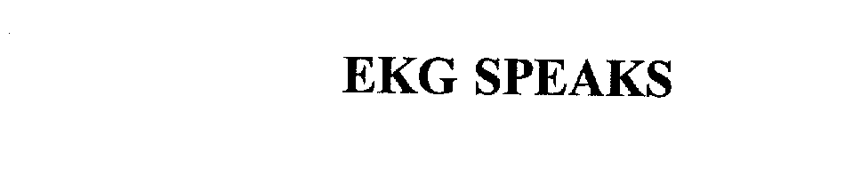 Trademark Logo EKG SPEAKS