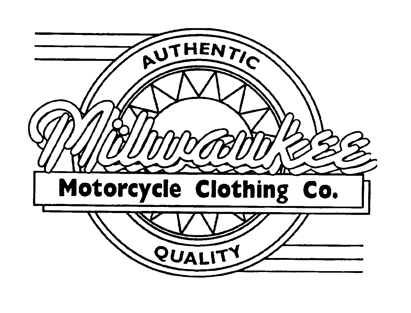 Trademark Logo MILWAUKEE MOTORCYCLE CLOTHING CO. AUTHENTIC QUALITY