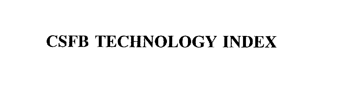 Trademark Logo CSFB TECHNOLOGY INDEX