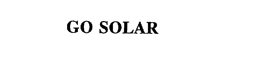 Trademark Logo GO SOLAR