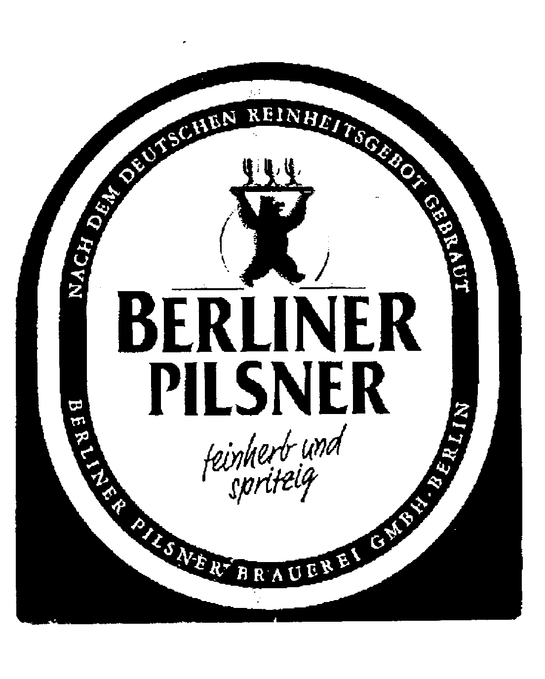 Trademark Logo BERLINER PILSNER FEINHERB UND SPRITEIG NACH DEM DEUTSCHEN REINHEITSGEBOT GEBRAUT BERLINER PILSNER BRAUEREI GMBH.BERLIN