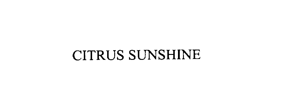 Trademark Logo CITRUS SUNSHINE