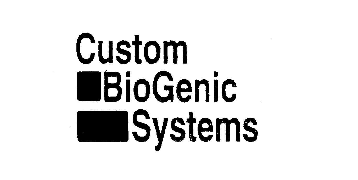  CUSTOM BIOGENIC SYSTEMS