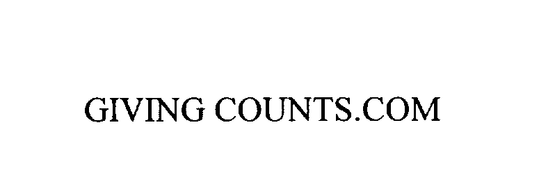 Trademark Logo GIVING COUNTS