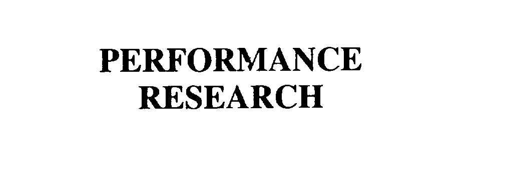 Trademark Logo PERFORMANCE RESEARCH