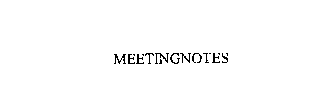  MEETINGNOTES
