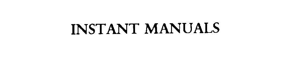 Trademark Logo INSTANT MANUALS