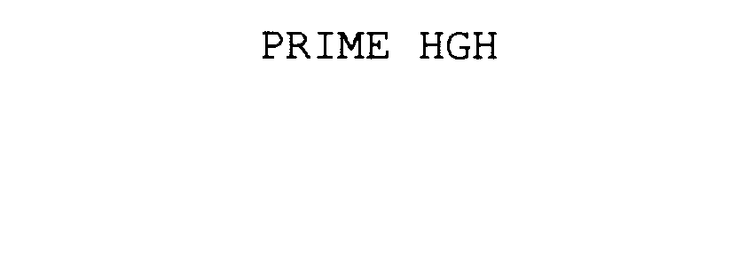Trademark Logo PRIME HGH