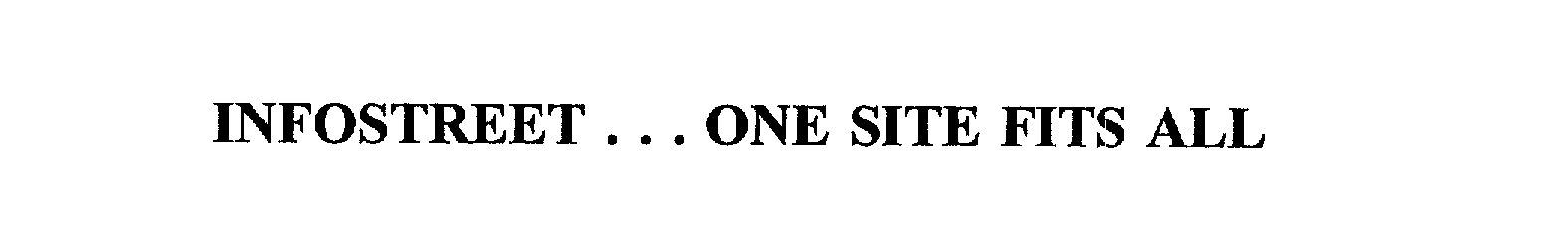 Trademark Logo INFOSTREET . . . ONE SITE FITS ALL