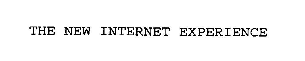  THE NEW INTERNET EXPERIENCE