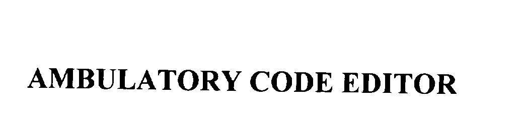 Trademark Logo AMBULATORY CODE EDITOR
