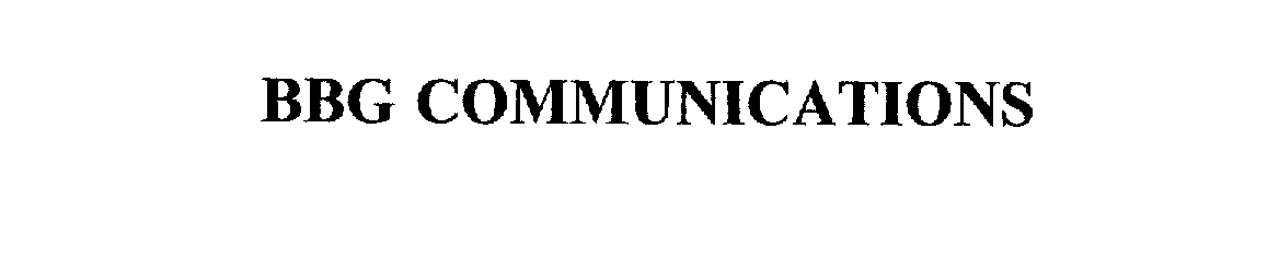 Trademark Logo BBG COMMUNICATIONS
