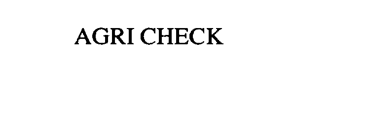 Trademark Logo AGRI CHECK