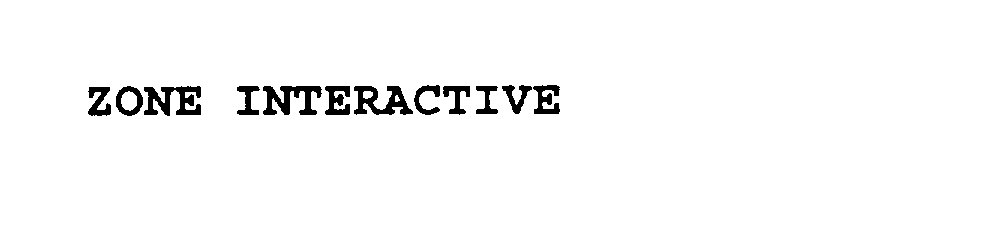 Trademark Logo ZONE INTERACTIVE