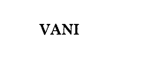Trademark Logo VANI