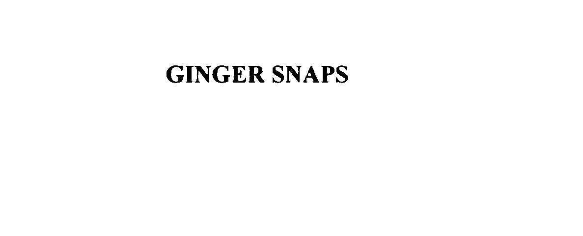 Trademark Logo GINGER SNAPS