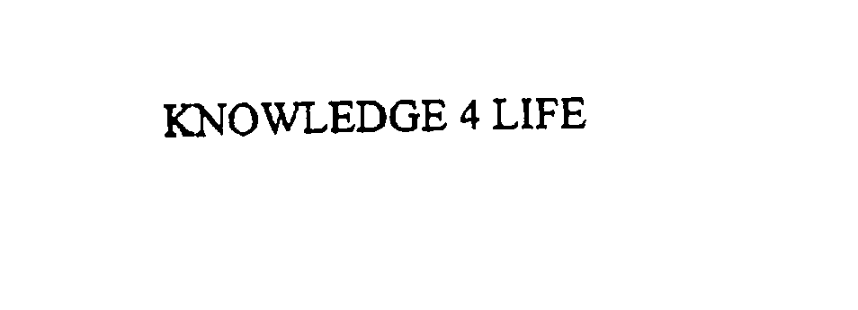 Trademark Logo KNOWLEDGE 4 LIFE