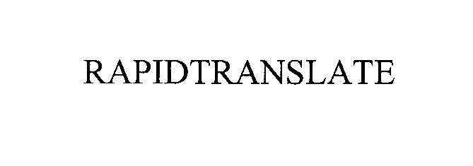 Trademark Logo RAPIDTRANSLATE