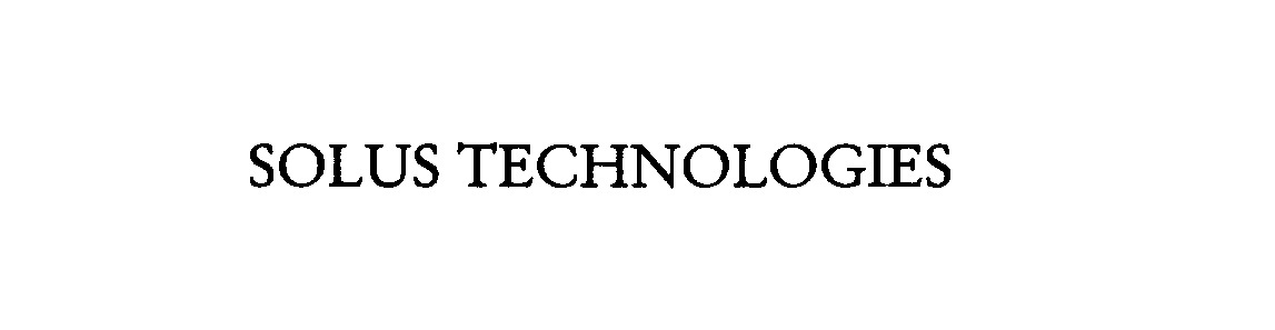 Trademark Logo SOLUS TECHNOLOGIES