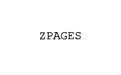 Trademark Logo ZPAGES