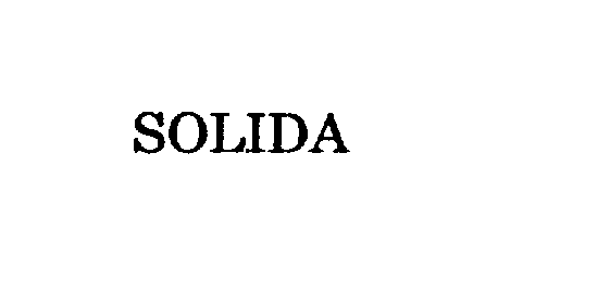 Trademark Logo SOLIDA