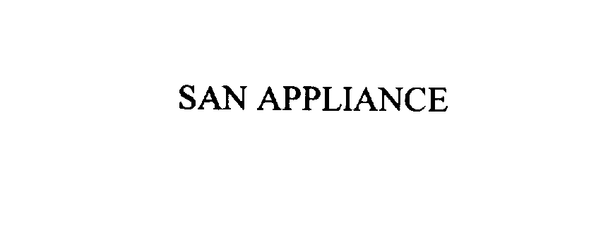 Trademark Logo SAN APPLIANCE