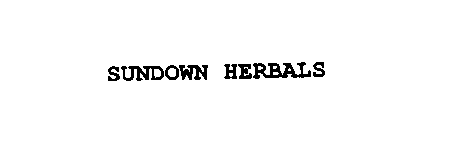 Trademark Logo SUNDOWN HERBALS