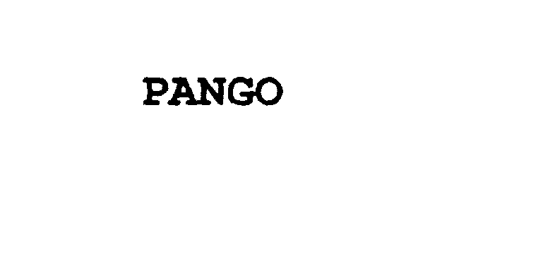 Trademark Logo PANGO