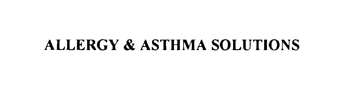 Trademark Logo ALLERGY & ASTHMA SOLUTIONS