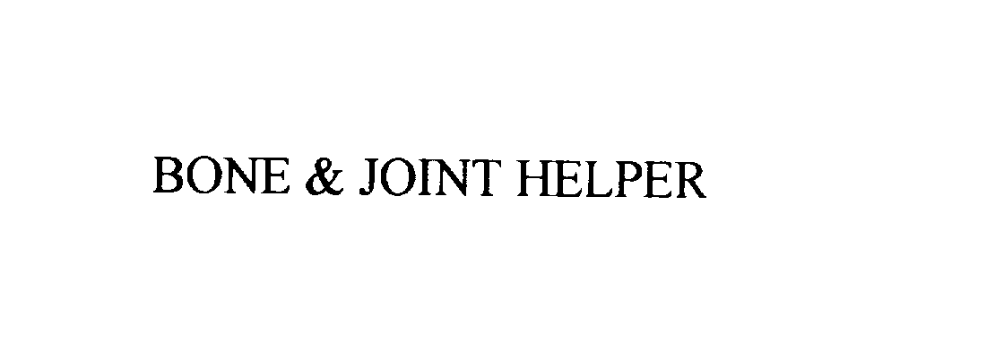  BONE &amp; JOINT HELPER