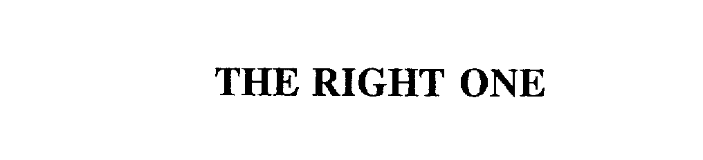 THE RIGHT ONE