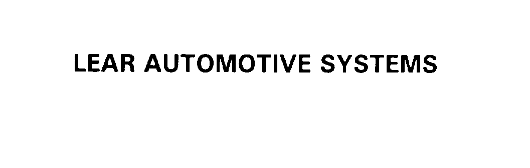  LEAR AUTOMOTIVE SYSTEMS