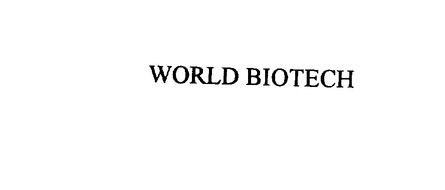 Trademark Logo WORLD BIOTECH