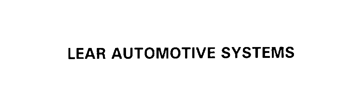  LEAR AUTOMOTIVE SYSTEMS