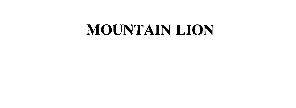  MOUNTAIN LION