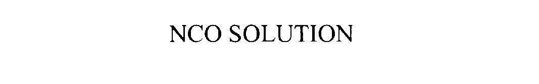 Trademark Logo NCO SOLUTION