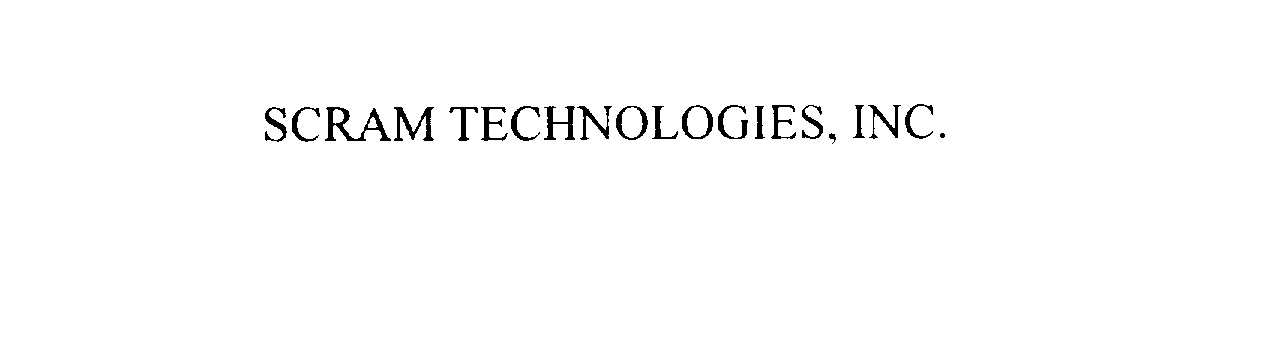  SCRAM TECHNOLOGIES, INC.