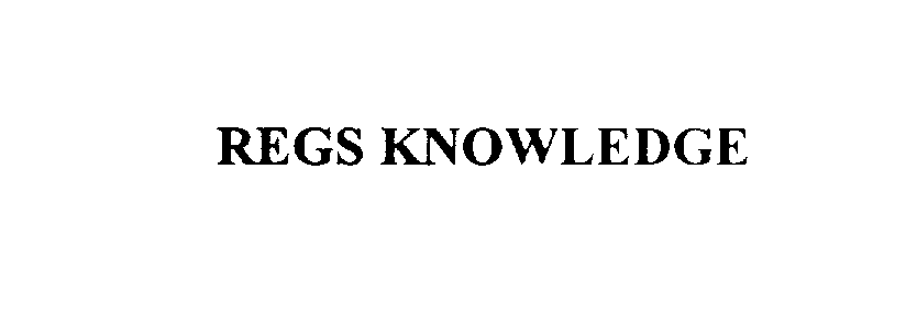 Trademark Logo REGS KNOWLEDGE