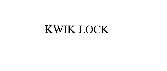 Trademark Logo KWIK LOCK