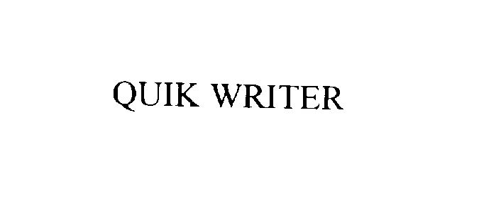 Trademark Logo QUIK WRITER