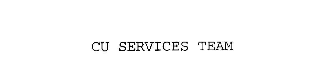 Trademark Logo CU SERVICES TEAM