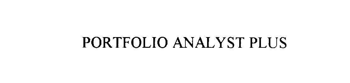  PORTFOLIO ANALYST PLUS