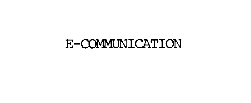 Trademark Logo E-COMMUNICATION
