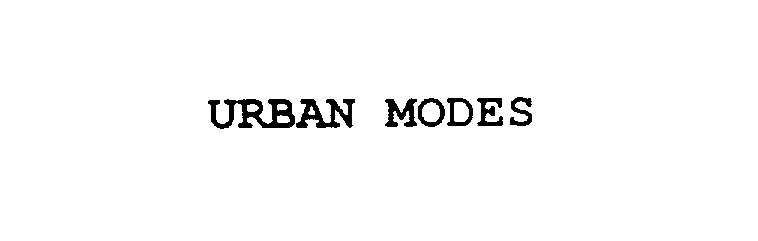 Trademark Logo URBAN MODES