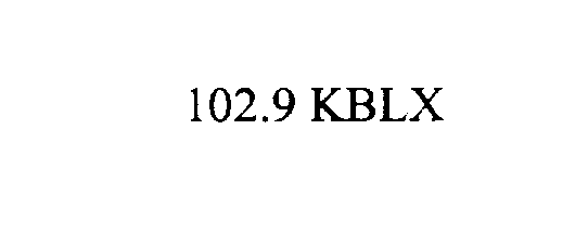 Trademark Logo 102.9 KBLX