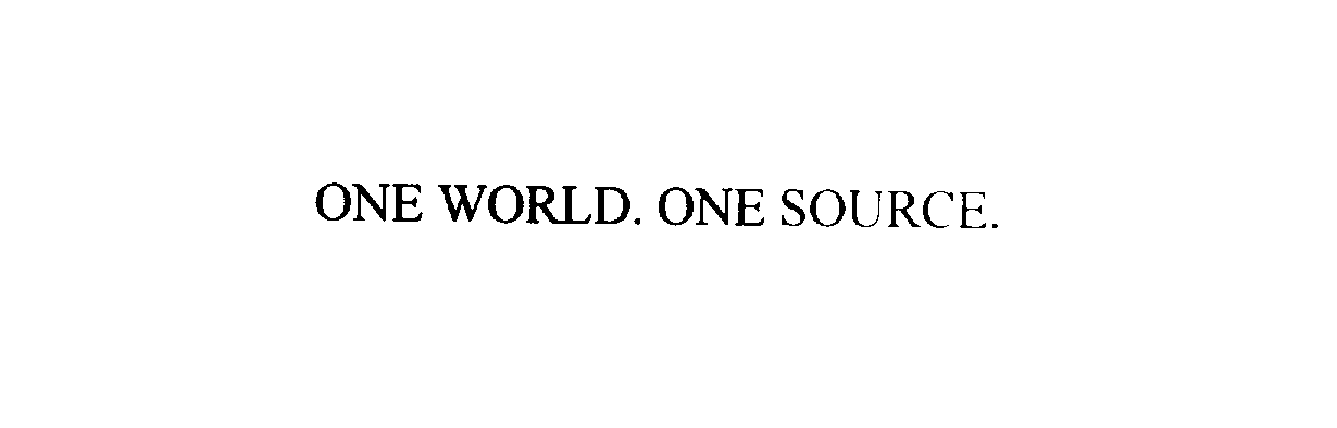 Trademark Logo ONE WORLD. ONE SOURCE.